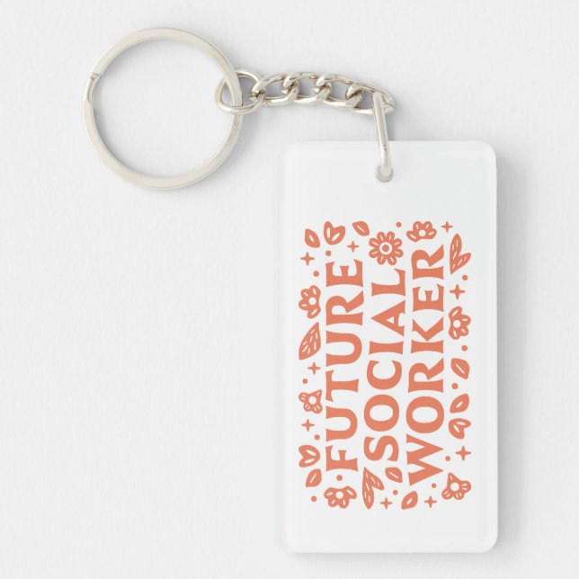 Future social worker girl aesthetic keychain (Front)