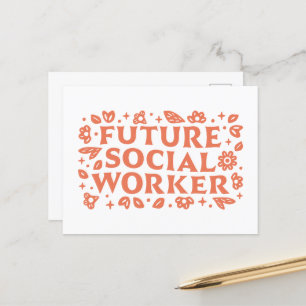 Future social worker girl aesthetic postcard