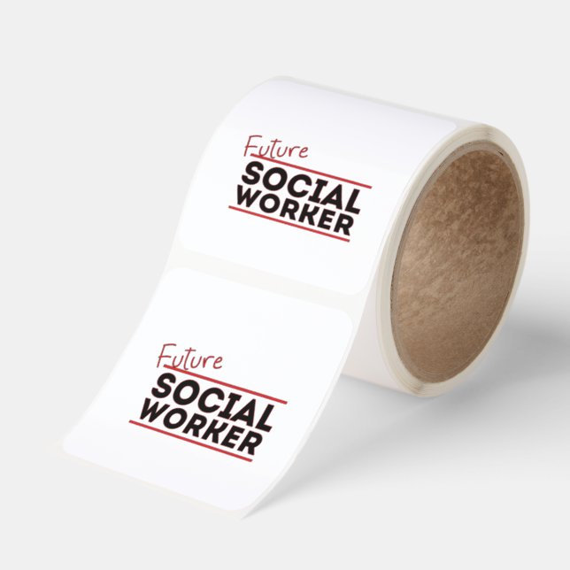 Future Social Worker Square Sticker (Roll)