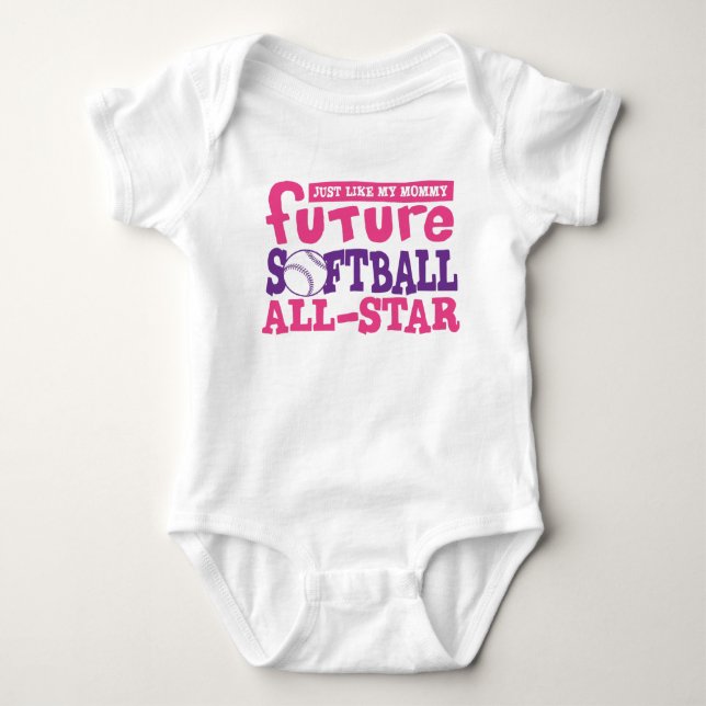 Future Softball All Star-Mommy Baby Bodysuit (Front)