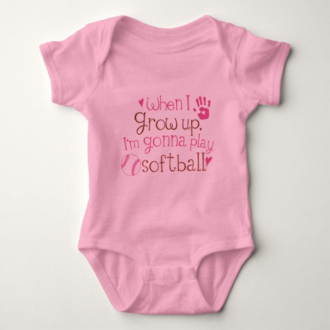 Future Softball Player Baby Bodysuit (Front)