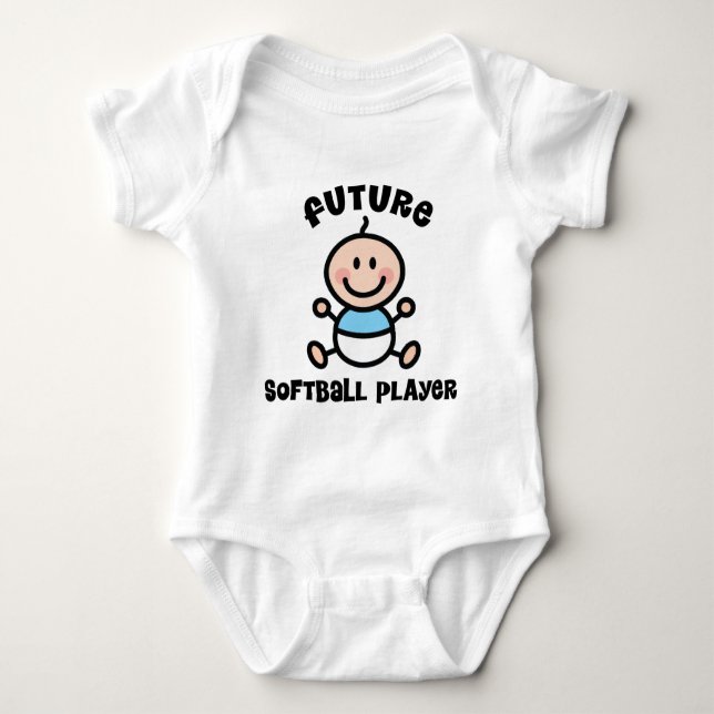 Future Softball Player Baby Gift Baby Bodysuit (Front)
