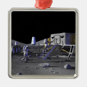 Future space exploration missions 13 metal ornament