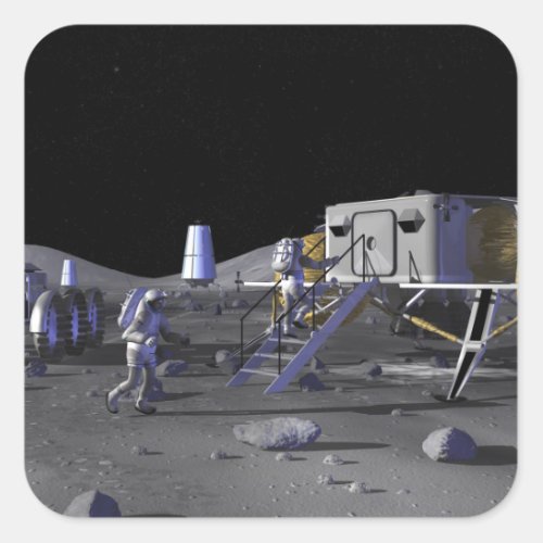 Future space exploration missions 13 square sticker