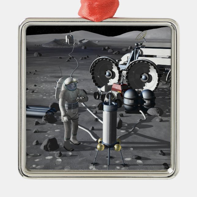 Future space exploration missions 2 metal ornament (Front)