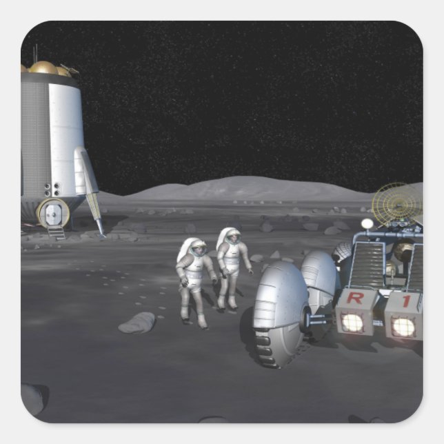 Future space exploration missions 3 square sticker (Front)