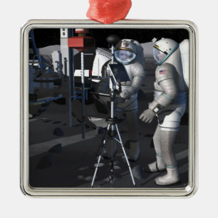 Future space exploration missions 5 metal ornament