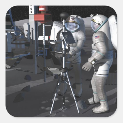 Future space exploration missions 5 square sticker