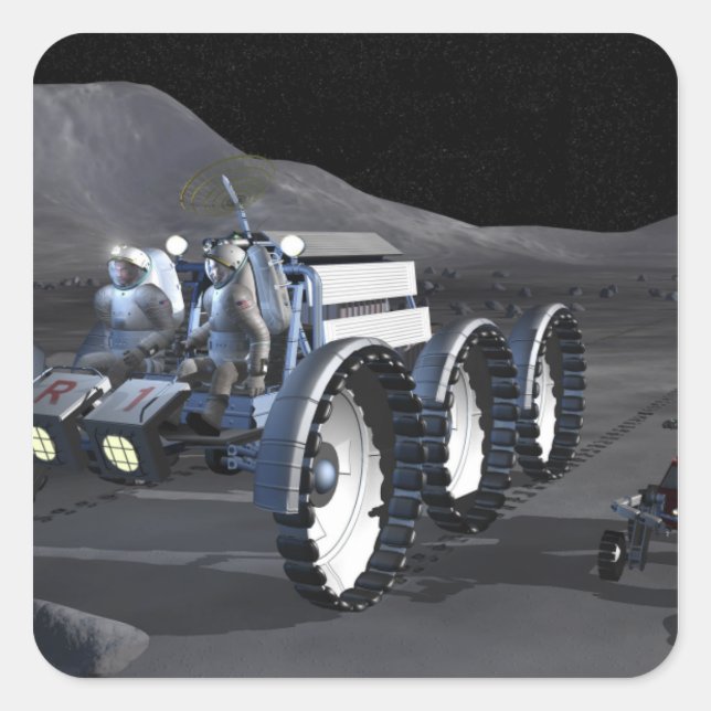 Future space exploration missions 8 square sticker (Front)