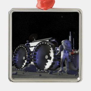 Future space exploration missions 9 metal ornament