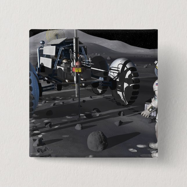 Future space exploration missions pinback button (Front)