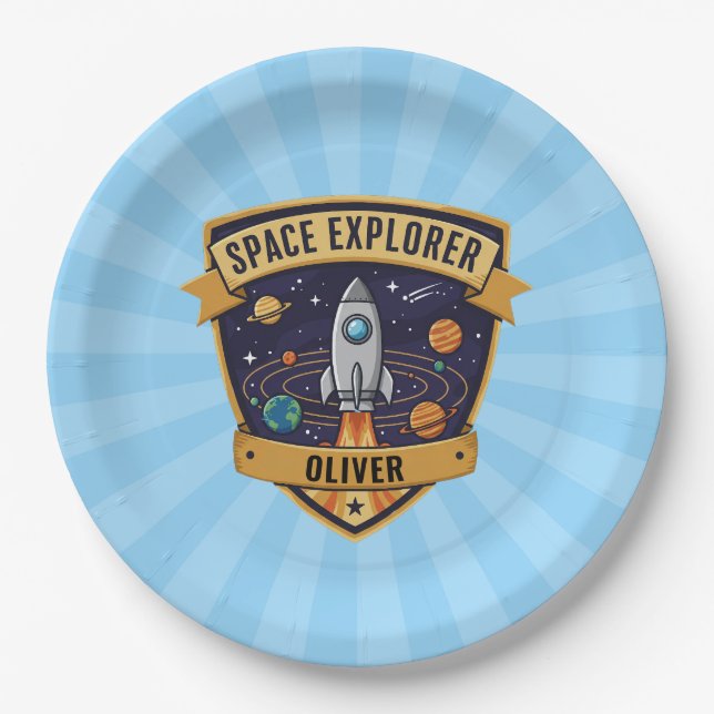 Future Space Explorer Paper Plates (Front)