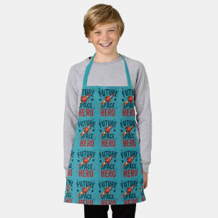 Future Space Hero Retro Rocket Ship Design Apron