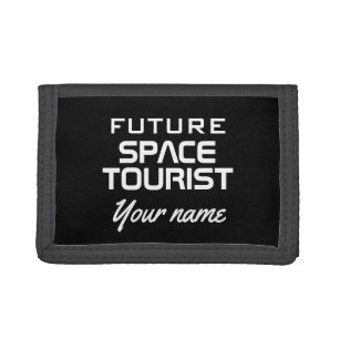 Future space tourist funny money wallet with name