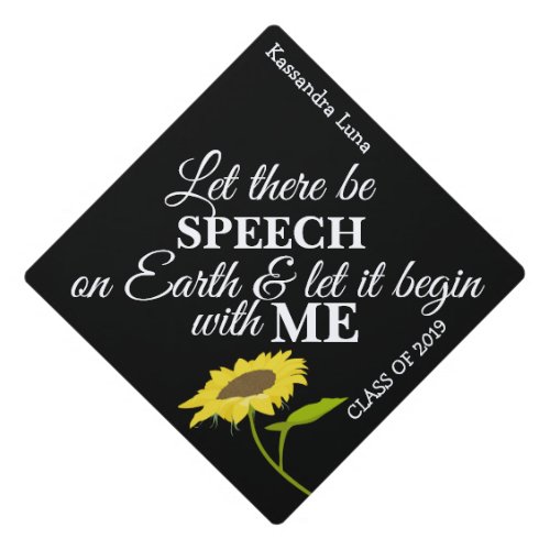 Future Speech Pathologist Grad Single Sunflower Graduation Cap Topper