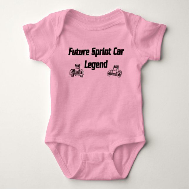 Future Sprint Car Legend pink Baby Bodysuit (Front)