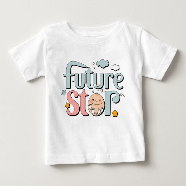 Future Star - Cute Baby Footprints Baby T-Shirt (Front)