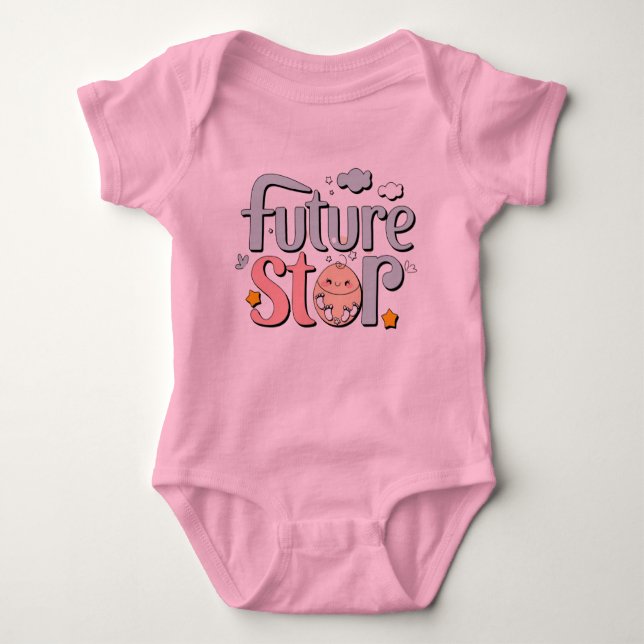 Future Star - Cute Baby Footprints Bodysuit (Front)