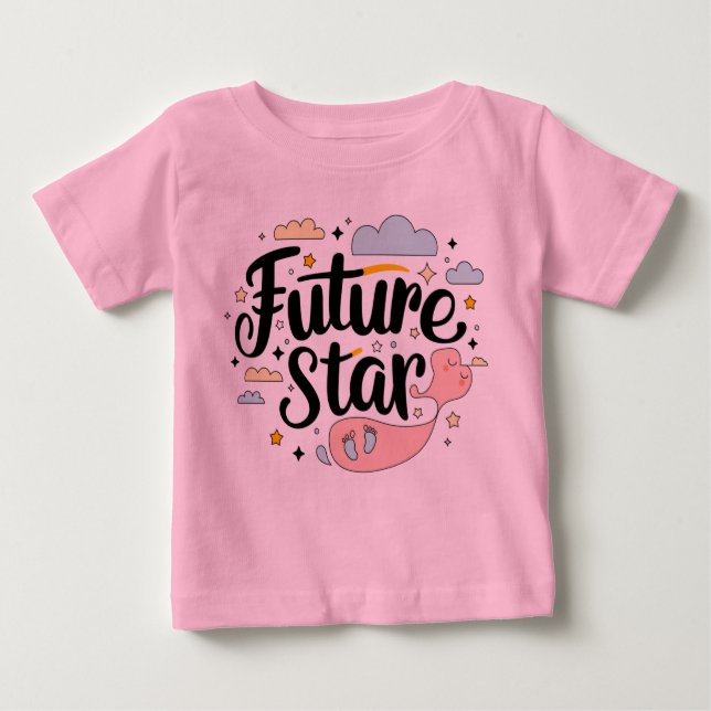 Future Star - Whimsical Baby Bump Baby T-Shirt (Front)