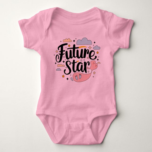 Future Star - Whimsical Baby Bump Design Bodysuit (Front)