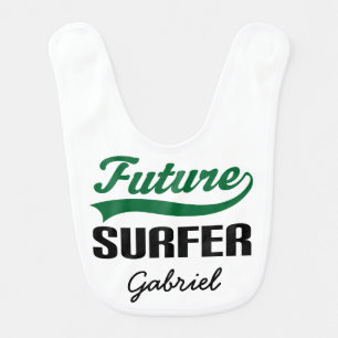 Future Surfer Personalized Baby Bib