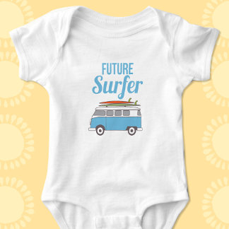 Future Surfer Surfboard Baby Bodysuit