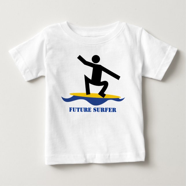 Future surfer, surfer on a surfboard custom baby T-Shirt (Front)