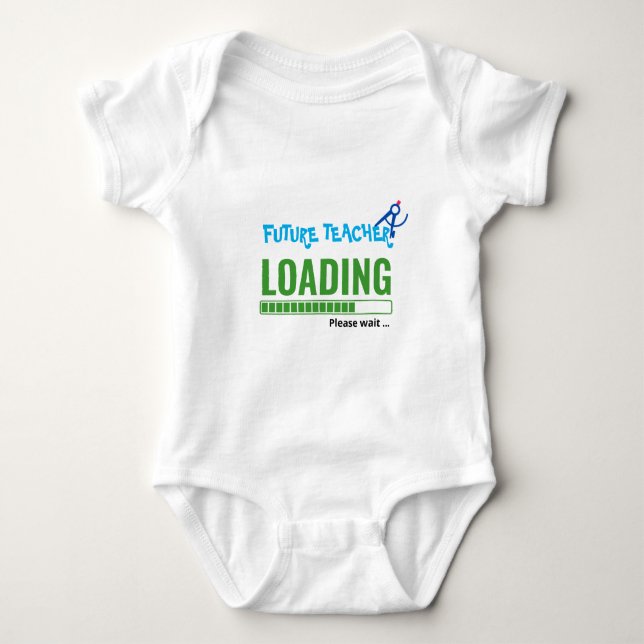 Future Teacher Loading Funny Personalized Unisex Baby Bodysuit (Front)