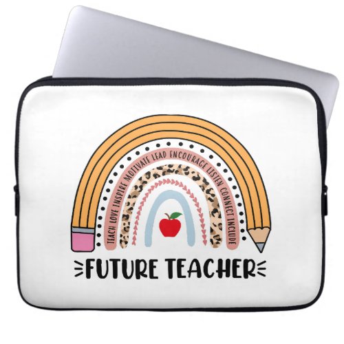 Future Teacher Teacher In Progress 1st Grade Tea Laptop Sleeve