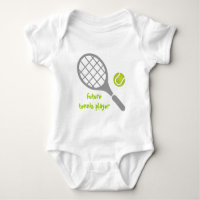 Future tennis player, tennis racket and ball