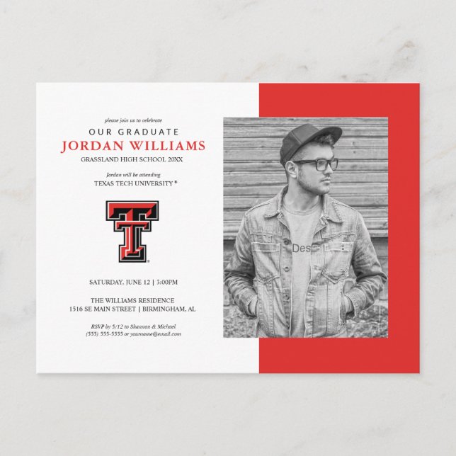 Future Texas Tech Graduate Announcement Postcard (Front)