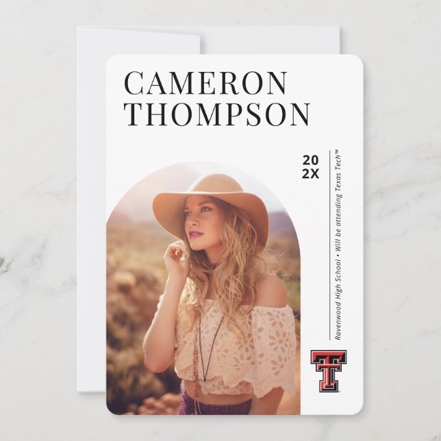 Future Texas Tech Graduate | Arch Photo Invitation (Front)