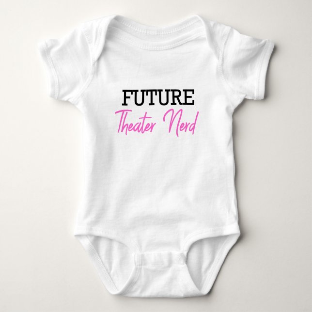 Future Theater Nerd Pink Baby Bodysuit (Front)