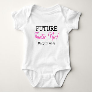 Future Theater Nerd Pink Personalized Baby Bodysuit