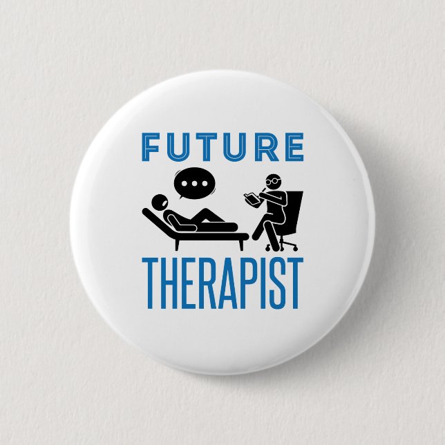 Future Therapist Psychologist Mental Health Button (Front)