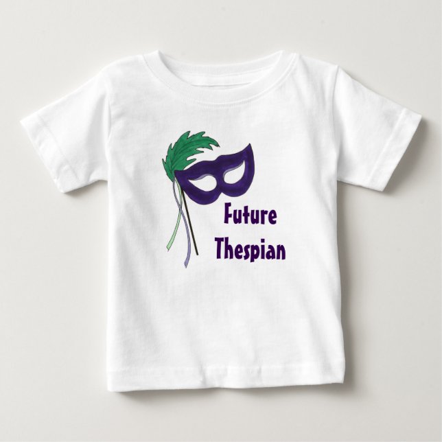 Future Thespian Purple Drama Masquerade Mask Baby T-Shirt (Front)