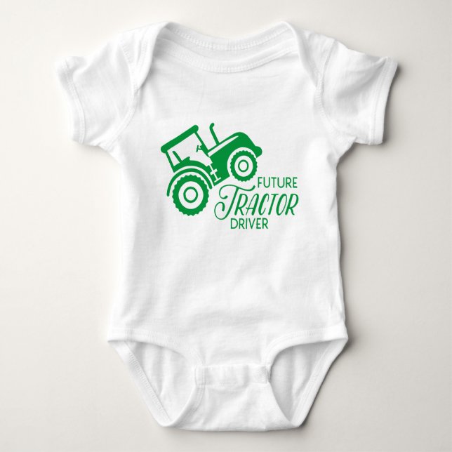 Future Tractor Driver Baby Bodysuit (Front)