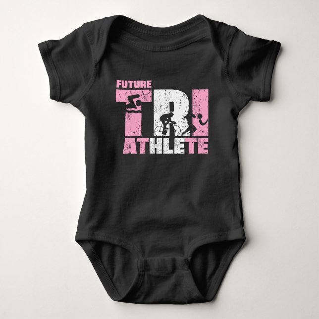 Future Triathlete Triathlon Baby Girl Newborn Gift Baby Bodysuit (Front)
