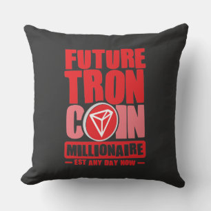 Future TRON Coin Millionaire Throw Pillow