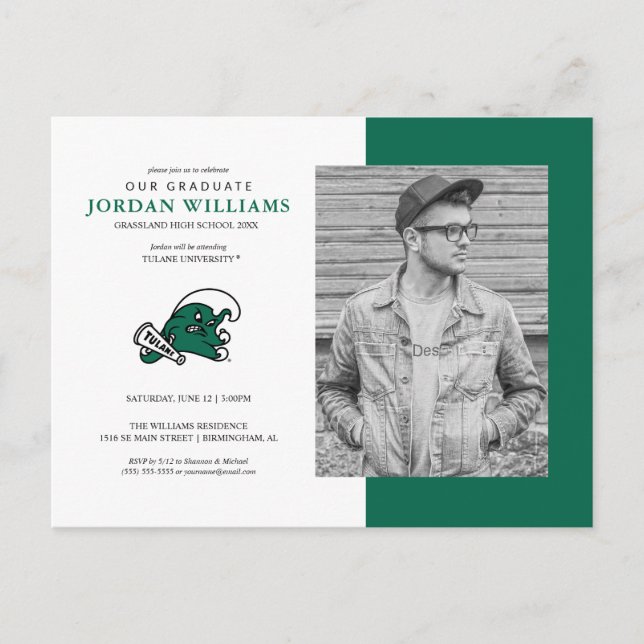 Future Tulane University Graduate Announcement Postcard (Front)