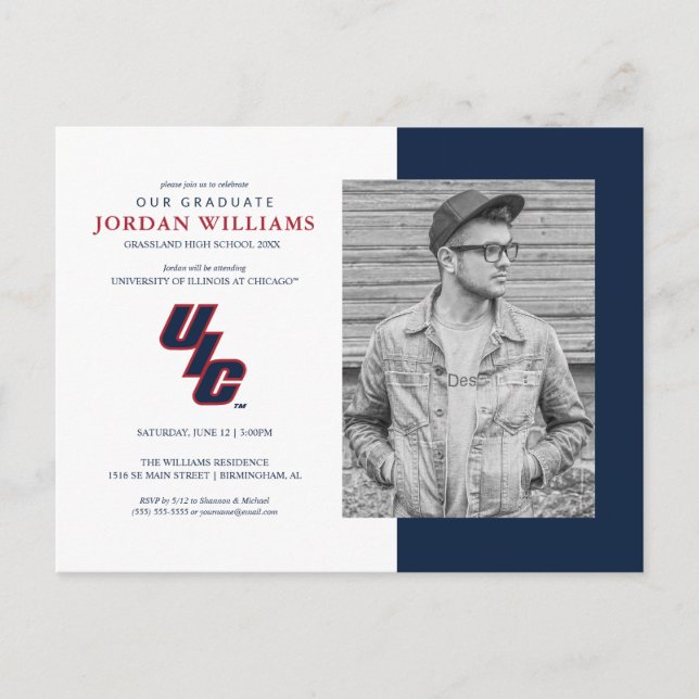 Future UIC Flames Graduate Announcement Postcard (Front)