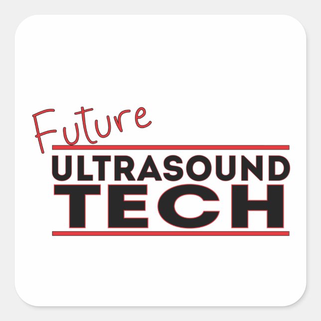 Future Ultrasound Tech Square Sticker (Front)