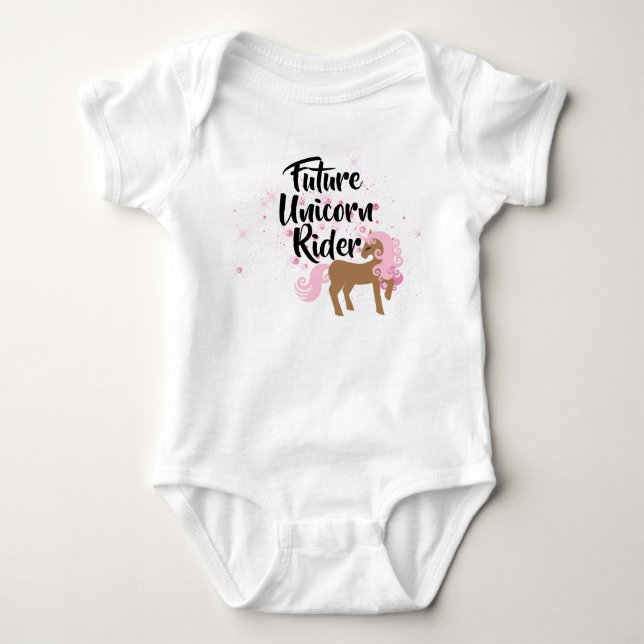 Future Unicorn Rider Baby Bodysuit (Front)