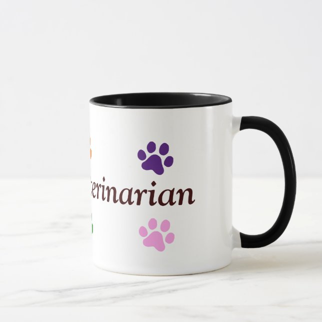Future Veterinarian-Colorful Paw Prints Mug (Right)