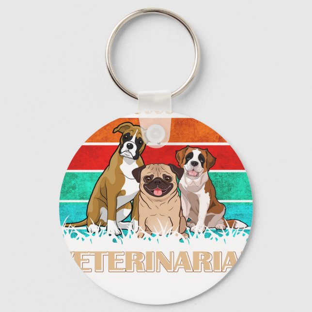 Future Veterinarian  Cute Aspiring Vets Keychain (Front)