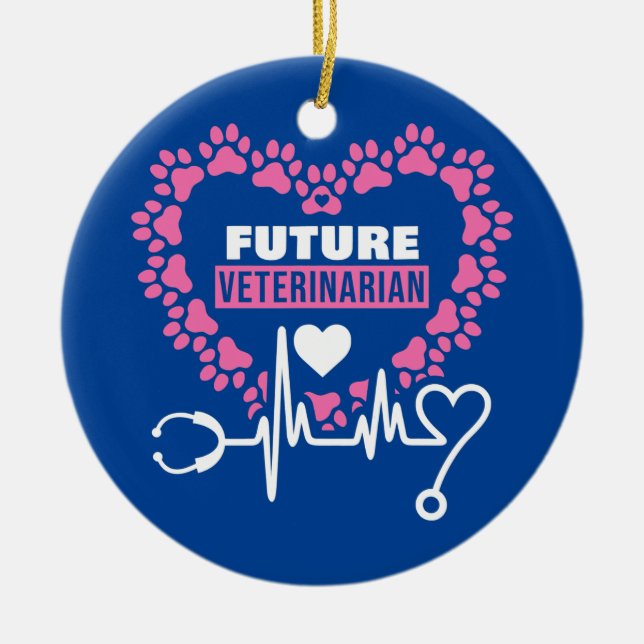 Future Veterinarian Doctor Animals Lover Ceramic Ornament (Front)