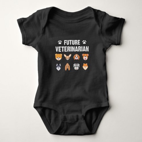 Future Veterinarian Dog Vet Tech Kid Animal Lover Baby Bodysuit