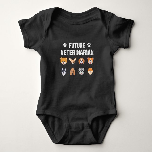 Future Veterinarian Dog Vet Tech Kid Animal Lover Baby Bodysuit (Front)
