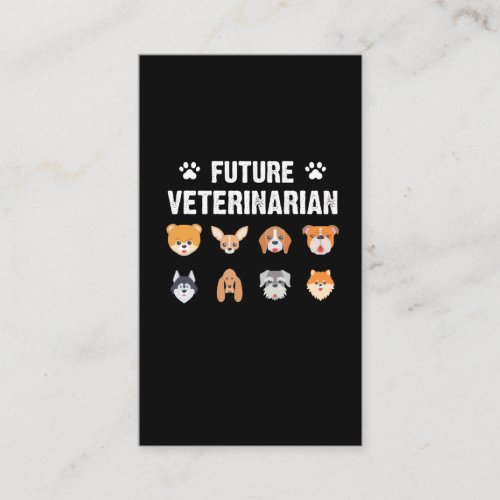 Future Veterinarian Dog Vet Tech Kid Animal Lover Business Card