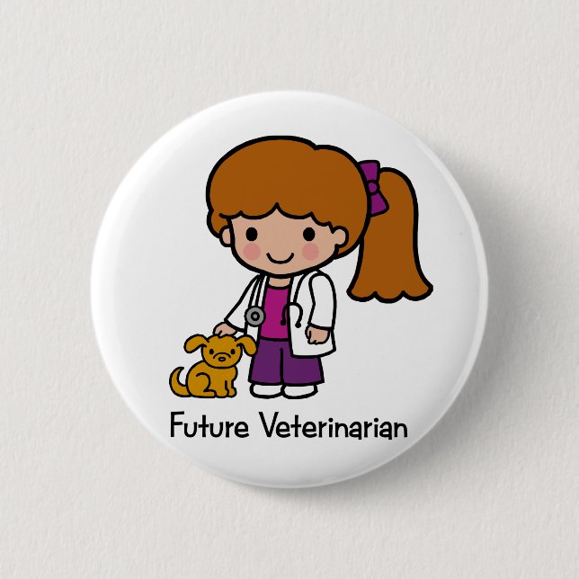 Future Veterinarian - Girl Button (Front)